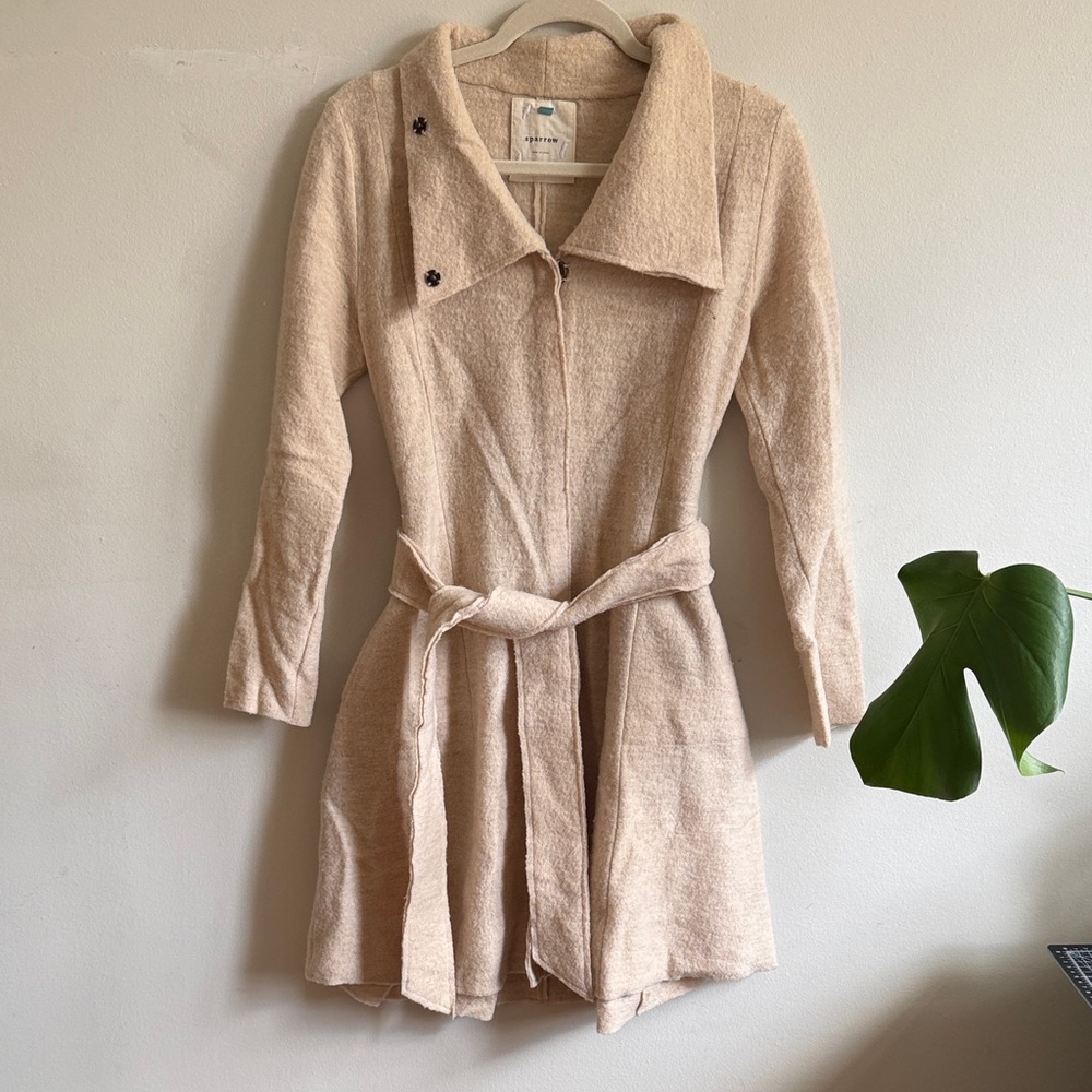 Anthro Sparrow Cream Belted Cardigan - Picture 1 of 7